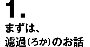 1.まずは、濾過（ろか）のお話